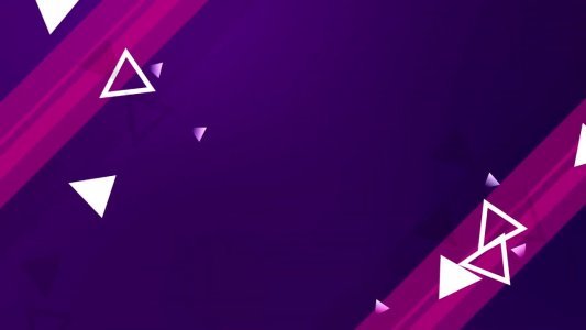 Intro animation with purple background and white triangles