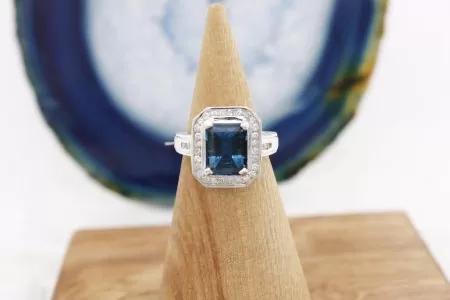 Ladies London Blue Topaz and Diamond Ring