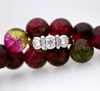 Ladies Briliant Round and Baguette Ring